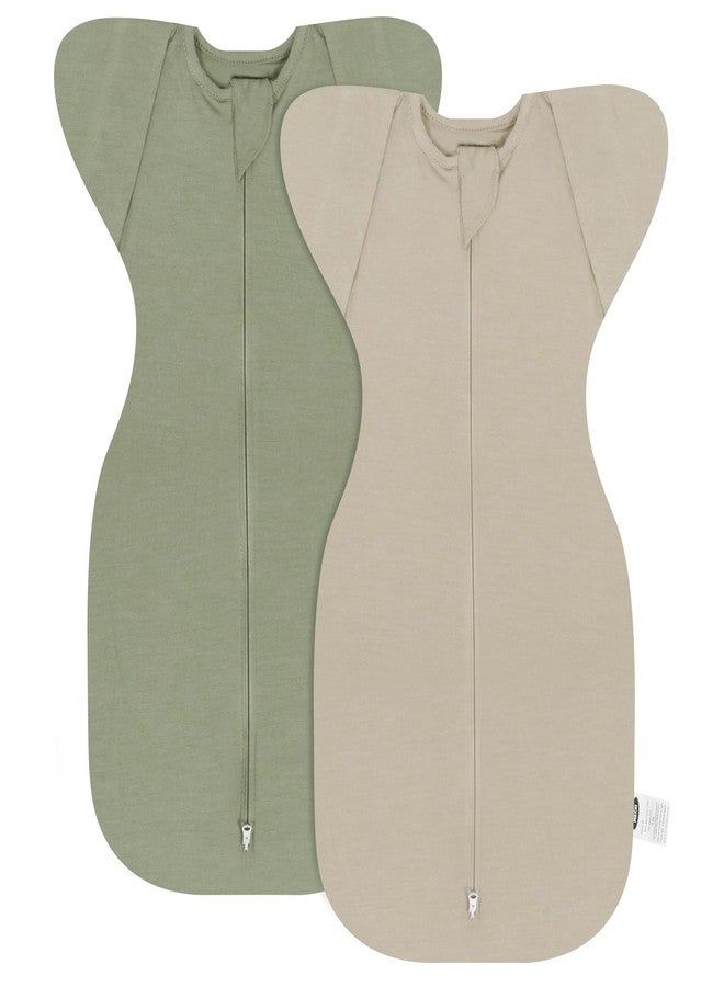 MEXXI Swaddle Baby Sleep Sack With Arms Up, 2 Pack Baby Transitional Swaddle with Double Zipper,0.5 TOG, 8-13 lbs, S - Image 1